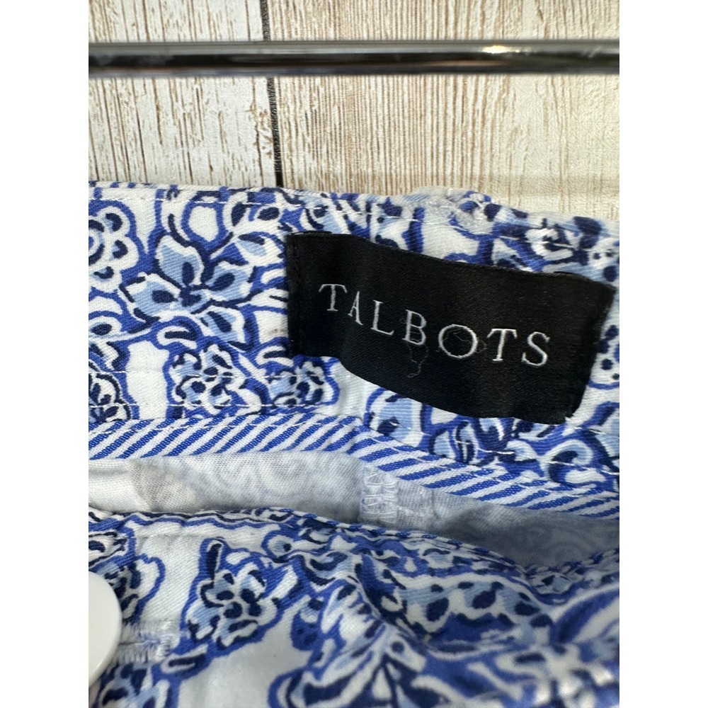 Talbots Relaxed Chino Pants Women's 14 Blue White Paisley Print Casual vacation - Picture 4 of 7